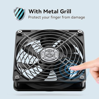 ELUTENG 120mm USB PC Fan 5V with 3 Speed Contorl, Portable USB Computer Fan | High Airflow Electronic Cooling Fan with USB Feamle to USBC Female Adapter for Laptop/TV Box/AV Cabinet/PS5/Router - size: 120mm USB Speed Fan with Adapter