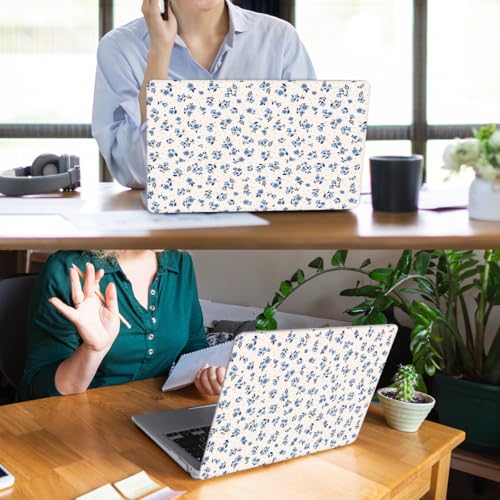 YSCLBAHUK for MacBook Air 15 inch Case 2026-2023 Release M5 A3448 M4 A3241 M3 A3114 M2 A2941 Liquid Retina Display, Hard Shell Case with Keyboard Cover+Screen Film+Trackpad Film, Blue Flower - color: Blue Flower