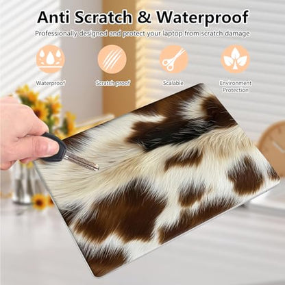 Laptop Skin Sticker Decal 15.6 Inch,12 13 13.3 14 15 15.6 in Laptop Netbook Skins for Notebook,Art Decal Removable Waterproof Scratch Resistant,Universal Vinyl Cover,Brown White Fur Print - color: Brown White Fur Print