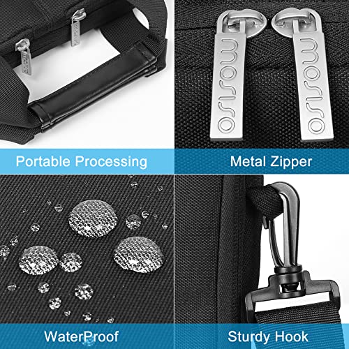 MOSISO Laptop Shoulder Bag for Men, Laptop Bags | Compatible with MacBook Neo 13/Air 13 13.6/Pro,HP Dell ASUS, Briefcase Sleeve Bag with Trolley Sleeve & Front 3 Pockets,Black