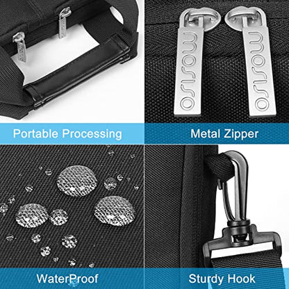 MOSISO Laptop Shoulder Bag for Men, Laptop Bags | Compatible with MacBook Neo 13/Air 13 13.6/Pro,HP Dell ASUS, Briefcase Sleeve Bag with Trolley Sleeve & Front 3 Pockets,Black