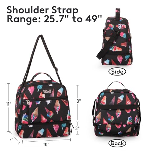 Tilami Rolling Backpack for Kids 19 inch with Lunch Bag Wheeled Laptop Backpack,Ice cream - color: Ice Cream