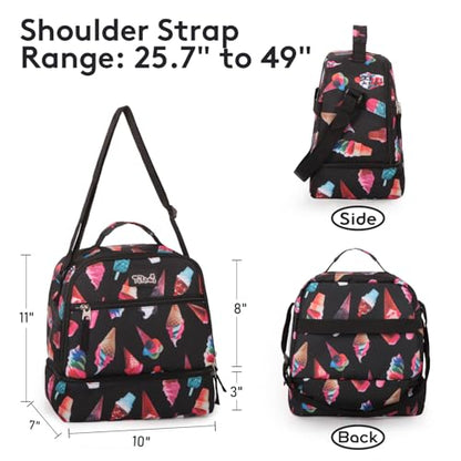 Tilami Rolling Backpack for Kids 19 inch with Lunch Bag Wheeled Laptop Backpack,Ice cream - color: Ice Cream