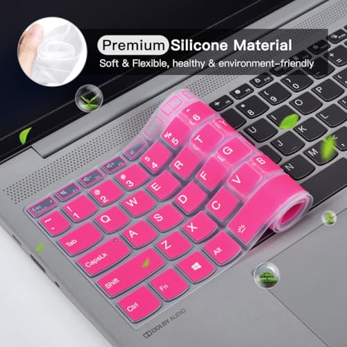 Keyboard Cover for 2023 2022 Lenovo IdeaPad 1/IdeaPad 1i 15.6 inch Laptop 15IGL7 15ADA07 15IAU7 15ALC7 15IJL7 15IGL7, New Lenovo IdeaPad 1 15.6 US Layout Keyboard Cover Skin, Hot Pink - color: Hot Pink