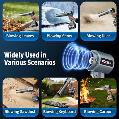 Handheld Cordless Lightweight Powerful Car Dryer Air Blower with 1800G & 335MPH Powerful, Air Duster Electric Leaf Blower Cleaning Dryer Turbo for Patio Cleaning, Lawn Care and Car Drying