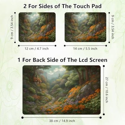 Laptop Skin Sticker Decal, Universal Reusable Vinyl Laptop Cover for 12" 13" 13.3" 14" 15" 15.4" 15.6" Notebook PC, Waterproof Scratch-Resistant with 2 Wrist Pads, Easy to Apply & Remove,Forest Art - color: Forest Art