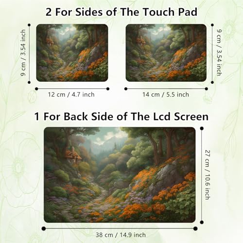 Laptop Skin Sticker Decal, Universal Reusable Vinyl Laptop Cover for 12" 13" 13.3" 14" 15" 15.4" 15.6" Notebook PC, Waterproof Scratch-Resistant with 2 Wrist Pads, Easy to Apply & Remove,Forest Art - color: Forest Art