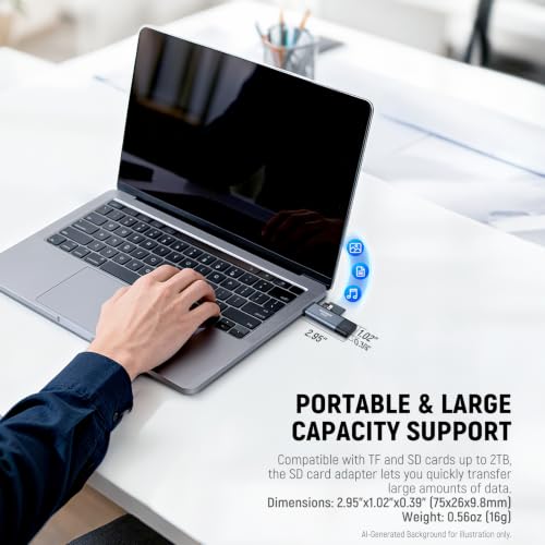 NEEWER TF & SD Card Reader USB C USB A, Type C to Micro SD Adapter, Dual Slot High Speed USB3.1 Gen1 Memory Card Reader for MicroSD, SDHC, SDXC Cards, Compatible with iPhone Android Computer, CP01D