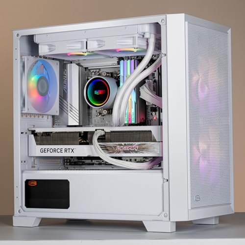 PCCOOLER DA240 240mm AIO CPU Cooler with ARGB Fans, White | 2600 RPM full-ceramic pump, 2 PWM fans; Intel LGA1851/1700/1200/115X and AMD AM5/AM4 - color: White
