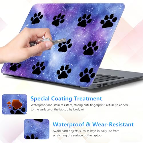 Laptop Skin Sticker Decal 15-15.6 Inch with Cute Mouse Pad, Universal Reusable Vinyl Sticker for 12.1 13 13.3 14 15.4 Inch Netbook and Notebook PC, Galaxy Paw Print - color: Galaxy Paw Print
