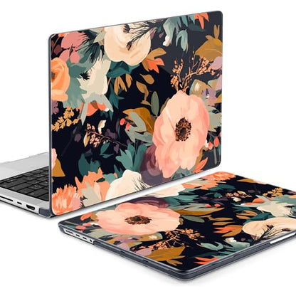TWOLSKOO Compatible with MacBook Pro 14 inch Case M5 2026 2025-2021 Release M4 M3 M2 M1 Pro/Max Chip, Plastic Hard Shell & Keyboard Cover & USB C to USB Adapter & Screen Film, Bright Abstract Flower - color: Bright Abstract Flower