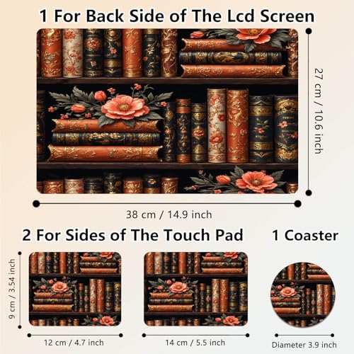 Laptop Skin Sticker Decal 15.6 Inch,12 13 13.3 14 15 15.6 in Laptop Netbook Skins for Notebook,Art Decal Removable Waterproof Scratch Resistant,Universal Vinyl Cover,Flower Bookshelf - color: Flower Bookshelf