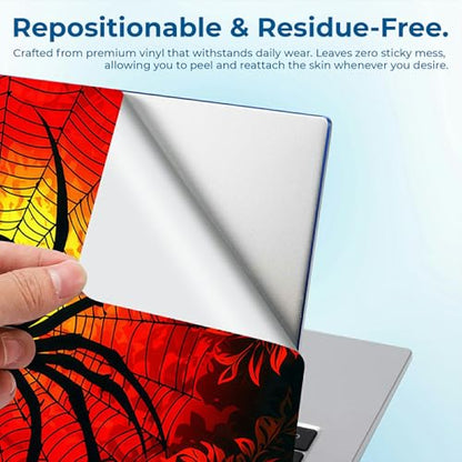 Reusable Universal Laptop Skin Sticker, Cut to Fit for 11.6–15.6 Inch Laptops, Waterproof Protective Film, No-Residue - Solar Spider Emblem - color: Solar Spider Emblem