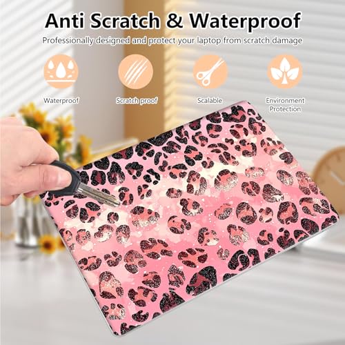 Laptop Skin Sticker Decal 15.6 Inch,12 13 13.3 14 15 15.6 in Laptop Netbook Skins for Notebook,Art Decal Removable Waterproof Scratch Resistant,Universal Vinyl Cover,Pink Leopard Print - color: Pink Leopard Print