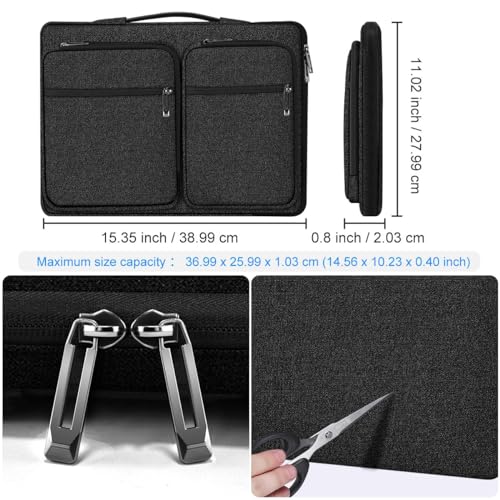 360 Protective Laptop Case 15" 15.6" 16" Sleeve, Water-Resistant Handbag with Straps Compatible with 16" MacBook Neo, MacBook Pro Air 16"/15", XPS 16" and Most 15" 15.6" 16" Notebooks,B01K01 - color: B01k01, size: 15"-16"