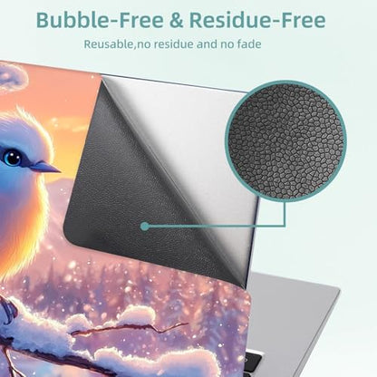 Universal Laptop Skin Decal, 3-Piece Vinyl Protector for 12 13 14 15.6" Notebook, Waterproof Anti-Scratch, Easy Trim & Bubble-Free Finish, Bird with Blue Eyes - color: Bird with Blue Eyes