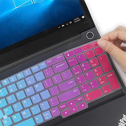 Keyboard Cover for 15.6" Lenovo ThinkPad E15 Gen 4/3/2, ThinkPad L15 Gen 2/1, ThinkPad T15 T15p T15g P15 P15s P15v Gen 3/2/1, ThinkPad E580 E590 E595 L580 L590 P52 P53 P72 P73 T570 T575 T580 T590 -RB - color: Rainbow
