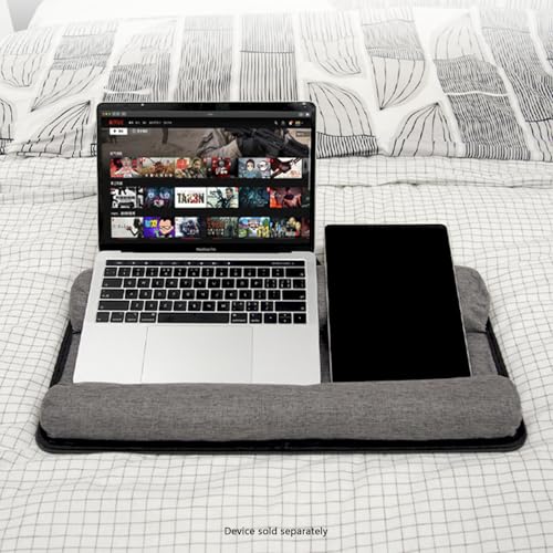 SaharaCase - Premium Portable Lap Desk with Cushion, Device Slot & Mouse Pad, Laptop Tray for Bed, Sofa, or Travel, Carbon Black, (LT00074)