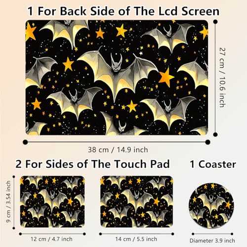 Laptop Skin Sticker Decal 15.6 Inch,12 13 13.3 14 15 15.6 in Laptop Netbook Skins for Notebook,Art Decal Removable Waterproof Scratch Resistant,Universal Vinyl Cover,Black Golden Bat - color: Black Golden Bat