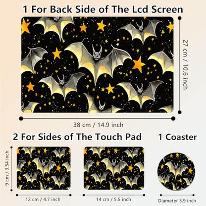 Laptop Skin Sticker Decal 15.6 Inch,12 13 13.3 14 15 15.6 in Laptop Netbook Skins for Notebook,Art Decal Removable Waterproof Scratch Resistant,Universal Vinyl Cover,Black Golden Bat - color: Black Golden Bat