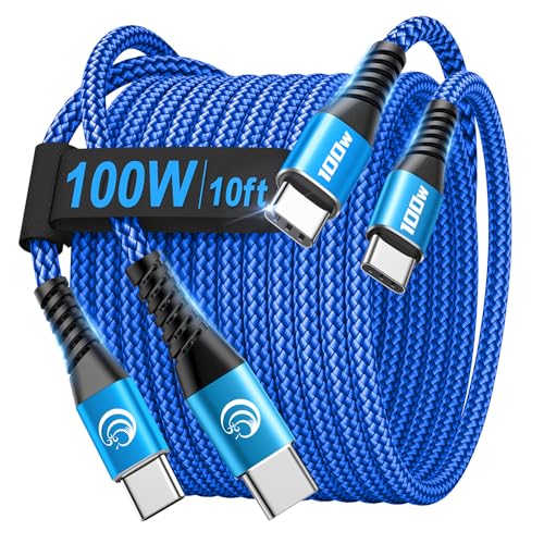 Yosou USB C Cable, USBC Type C Fast Charging Cable Cord Blue, 10ft+10ft - color: Blue, size: 10ft+10ft