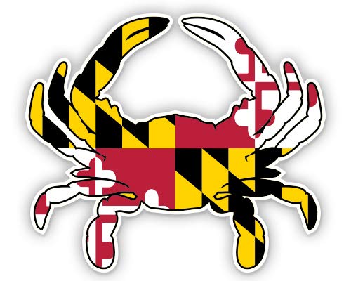 Maryland Crab - 5" Vinyl Sticker - for Car Laptop I-Pad - Waterproof Decal - size: 5"