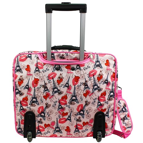 World Traveler Rolling 17-Inch Laptop Briefcase Computer Case - Paris Pink - color: Paris Pink