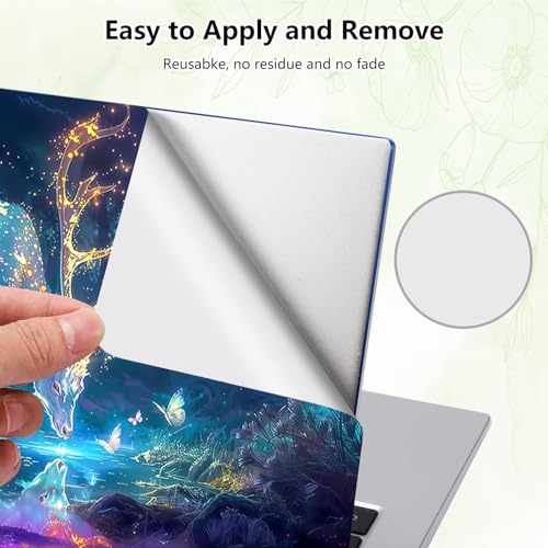 Laptop Skin Sticker Decal, Universal Reusable Vinyl Laptop Cover for 12" 13" 13.3" 14" 15" 15.4" 15.6" Notebook PC, Waterproof Scratch-Resistant with 2 Wrist Pads, Easy to Apply & Remove,Art Elk Deer - color: Art Elk Deer