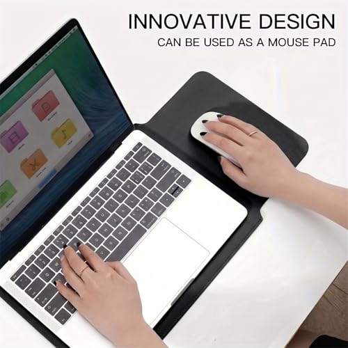 MacBook Air 14 inch Latop Sleeve, PU Leather Laptop Case Compatible with MacBook Air M5 M4 M3 M2 M1/MacBook Pro 13/MacBook Neo A18 2018-2026, Slim Protective Computer Sleeve Bag for Women, Black - color: Black, size: 13.3/14inch