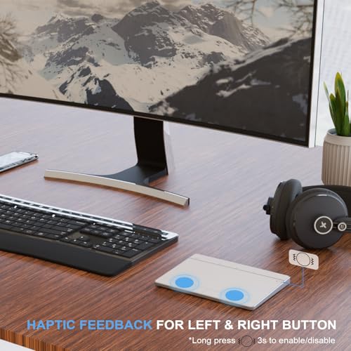 Wireless Bluetooth Trackpad for Windows 10/11, Supports 3 Connection Modes, High-Precision Multi-Gesture Touchpad, Compatible with PC Laptop Computer - color: Silver