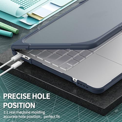 Batianda Heavy Duty Case for MacBook Neo 13 Inch 2026, Indigo | Fits Model A3404 A18 Pro Chip, Ergonomic Foldable Stand Holds 22lbs, TPU Bumper, Matte Translucent Shockproof Hard Shell - color: Indigo