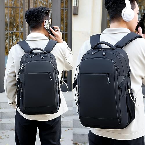 Travel Laptop Backpack for Men - Fits up to 15.6-inch Laptops, Computer Bag, Large Capacity Business Backpack with Multiple Compartments, Black - color: Black-263