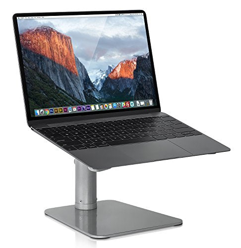 Mount-It! Adjustable Height Laptop Stand for Desk, Ergonomic Laptop Riser for 11–15 Inch Laptops, Tilted Desktop Lift with Anti-Slip Platform, Up to 33 lbs