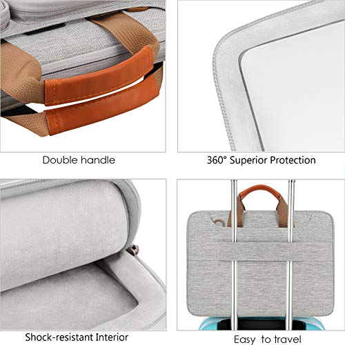 Lacdo 360° Protective Laptop Shoulder Bag for 15 inch MacBook Air M5/A3448 (2026), M4 A3241 2025, M3 A3114, M2 A2941 2024-2023, 15 inch MacBook Pro A1990 A1707, Dell XPS 15 Computer Case Bag, Gray - color: Gray, size: 15 Inch New MacBook Air
