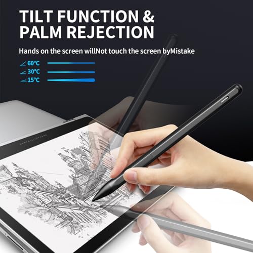 Stylus Pen for ASUS Transformer/Mini/ASUS Zenbook Flip/Pro/ASUS Vivobook Flip/Pro/Duo/ASUS Notebook, Rechargeable MPP 2.0 Tilt Active Pen with 4096 Pressure Sensitivity, Tpye-c Charge, Black - color: Black