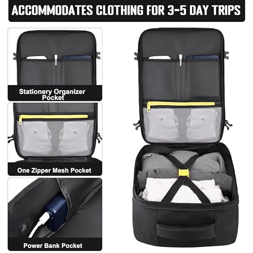 HILOMON Personal Item Travel Backpack Airline Backpack Carry-on Under Seat | TSA Approved 15.6inch Laptop Backpack, Fit for 18x14x8 Frontier Personal Item Bag, Lightweight 30L Luggage Bookbag