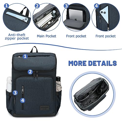 YALUNDISI Laptop Backpacks Travel Backpack Carry On Backpack Casual Daypack with USB Charging Port for Men Women Blue - color: Blue