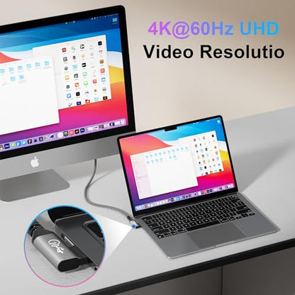 6FT USB C Cable 90 Degree, USB C 3.1 Gen 2 Cable, 4K Monitor Video Output, 10Gbps High Speed Data Transfer, 100W Fast Charging, Compatible with iPhone 17, MacBook, Dell XPS, CarPlay, Portable Monitor - size: 6FT