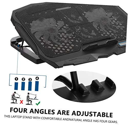DOITOOL Adjustable Laptop Cooler High-Speed Silent Fan RGB Lighting Design Ventilated Support Stand for Gaming and Work Use Compatible Laptops