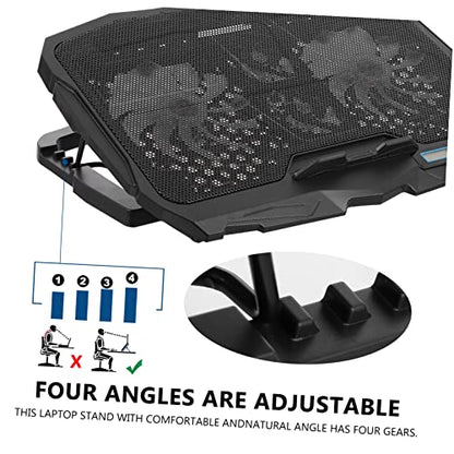 DOITOOL Adjustable Laptop Cooler High-Speed Silent Fan RGB Lighting Design Ventilated Support Stand for Gaming and Work Use Compatible Laptops