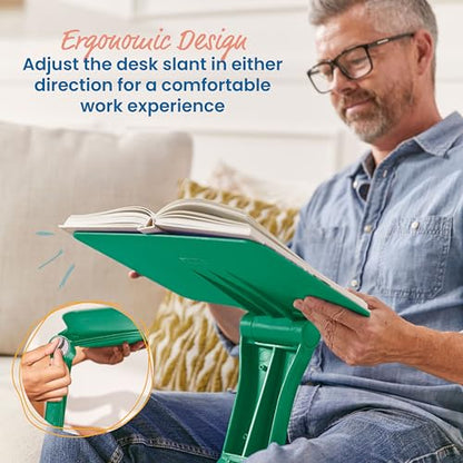 ECR4Kids The Surf Folding Portable Activity Lap Desk, Adjustable, Flexible Seating, Green - color: Green