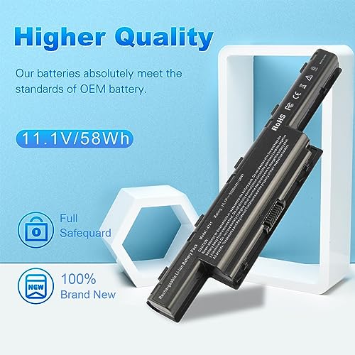 TREE.NB 6 Cells 5200 mAh Battery for Acer AS10D31 AS10D81 AS10D51 AS10D41 AS10D61 AS10D73 AS10D75 5750 AS10D71 5742 AS10D56 E1-531 5250 E1-571 4741 5733 7741 5733 5755 - size: 8.84x2.94x1.13inch 4741