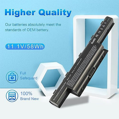 TREE.NB 6 Cells 5200 mAh Battery for Acer AS10D31 AS10D81 AS10D51 AS10D41 AS10D61 AS10D73 AS10D75 5750 AS10D71 5742 AS10D56 E1-531 5250 E1-571 4741 5733 7741 5733 5755 - size: 8.84x2.94x1.13inch 4741