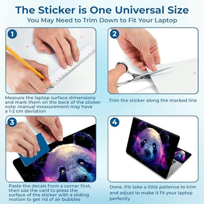 Reusable Universal Laptop Skin Sticker, Cut to Fit for 11.6–15.6 Inch Laptops, Waterproof Protective Film, No-Residue - Galaxy Panda - color: Galaxy Panda