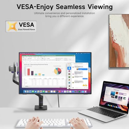 24.5" 2K Portable Monitor, 165Hz Gaming Monitor with 100% sRGB IPS Panel, Built-in Adjustable Stand & VESA Mount, USB-C HDMI External Second Screen for Laptop, PC, Phone, Xbox, PS5 - size: 24.5"