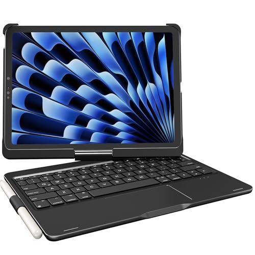 Keyboard Case iPad 10th 11th, Pro 11", Air 11" (M2-M4), (5th 4th Gen) Black | Pekarejue 360° Rotatable, Trackpad, Backlit, Pencil Holder, Fit iPad A16, Air 11/10.9 inch, Pro 11" (1st-4th Gen, 2022-2018) - color: Black, size: iPad 11th/10th Gen,Air 11/5th/