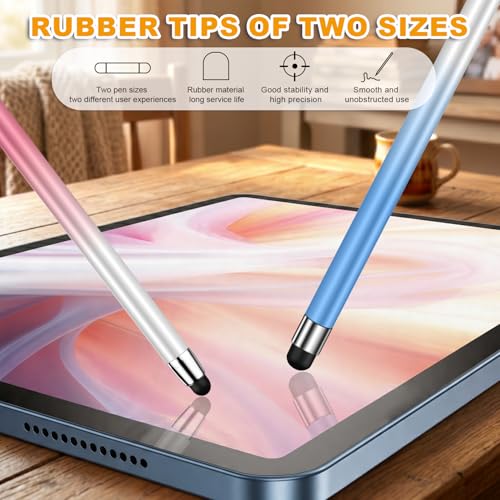 Stylus (3 Pcs), 2-in-1 Stylus Pen for Touch Screen, High Precision and Sensitivity, Suitable for iPad/iPhone/Samsung/Android Smartphone and Tablets, Compatible with All Touch Screen - color: Pink/Purple/Blue