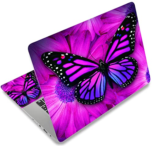 Universal Laptop Skin Protector,Scratch Resistant,Removable Adhesive,Fits Up to 15.6” Laptops - Customizable for Smaller Sizes | Multiple Designs Available (Big Purple Butterfly, 15.6 inch) - color: Big Purple Butterfly, size: 15.6 inch