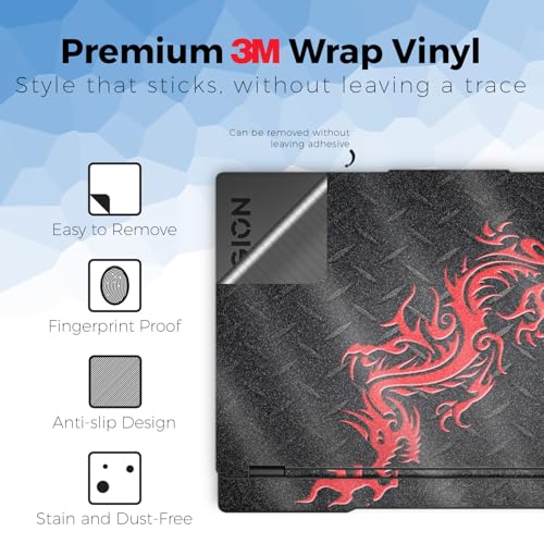 Glossy Glitter Laptop Skin Compatible with Lenovo Legion 5 Gaming Laptop (15IRX9) 2024 - Red Dragon - Premium 3M Vinyl Protective Wrap Decal Cover - Easy to Apply | Crafted in the USA - color: Red Dragon, size: Legion 5 Gaming (15IRX9) 2024 Top Skin Only,