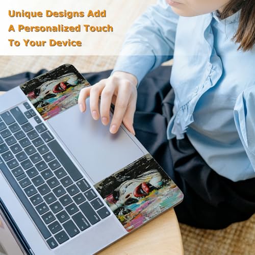 Universal Laptop Skin Sticker with 2 Wrist Pad Decals, 3-Piece Removable Vinyl Laptop Cover, Graffiti Woman Waterproof Anti-Scratch, Easy-Trim Fit for 13.3" 14" 15.6" Laptops - color: Graffiti Woman